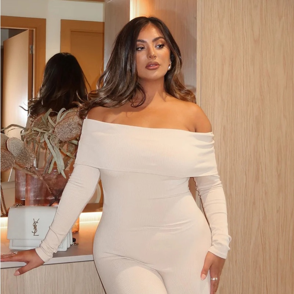 Sexy Snatched Jumpsuit - Cream